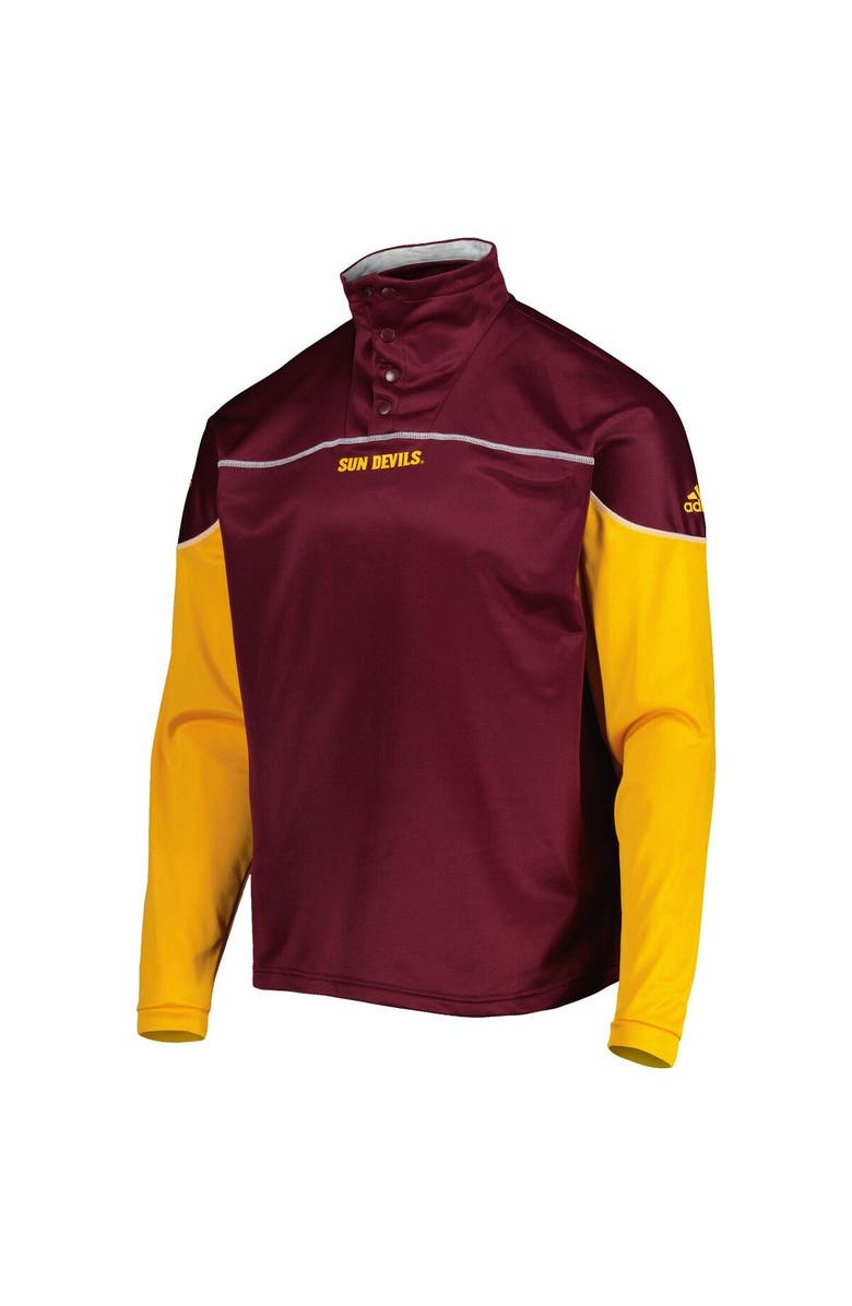 adidas Men's adidas Maroon Arizona State Sun Devils AEROREADY Knit Quarter-Snap Jacket, Alternate, color, Maroon