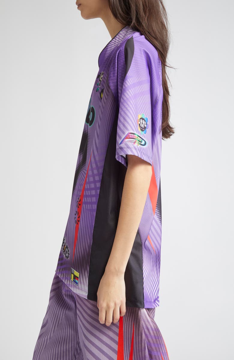 Paolina Russo Oversize Short Sleeve Stretch Jersey Top, Alternate, color, Purple