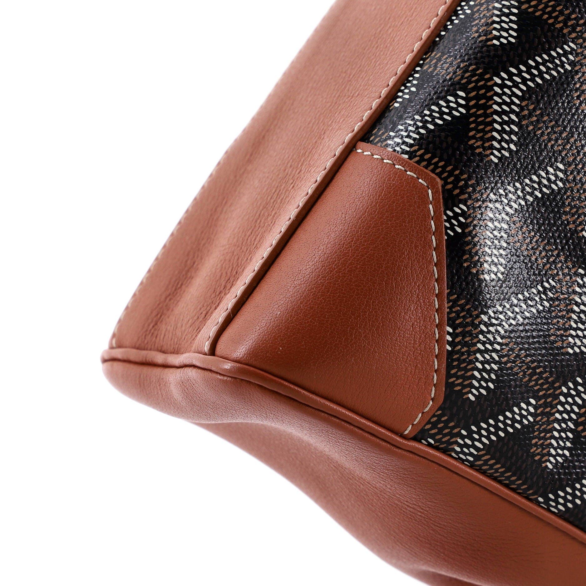 Pre-Owned Goyard Saigon Top Handle Bag Coated Canvas with Leather Mini, Alternate, color, Brown