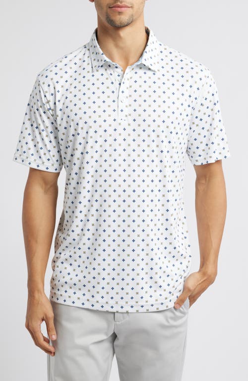 Swannies Ballard Medallion Print Golf Polo In White