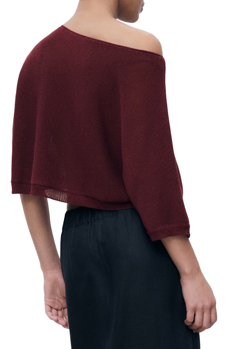 MANGO Oversize Fine Knit Sweater, Alternate, color, Burgundy