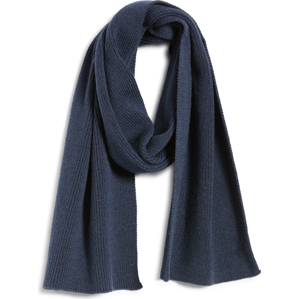 Open Edit Core Wide Knit Scarf In Navy