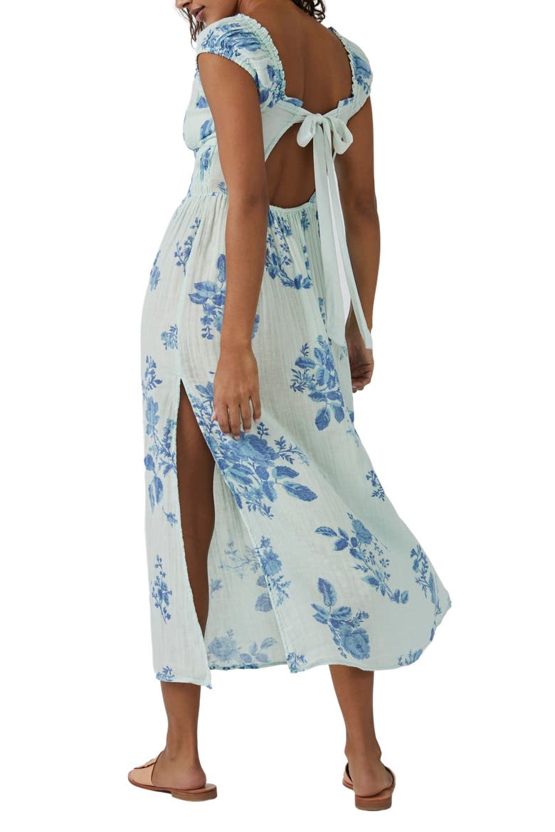 Forget Me Not Floral Cutout Cotton Dress, Alternate, color, LEMON COMBO CAMEO