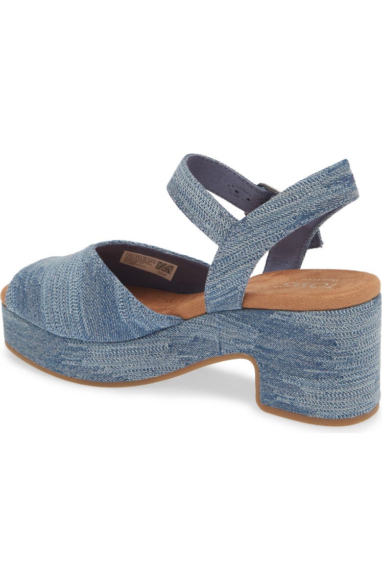 TOMS Denim Platform Sandal, Alternate, color, Blue