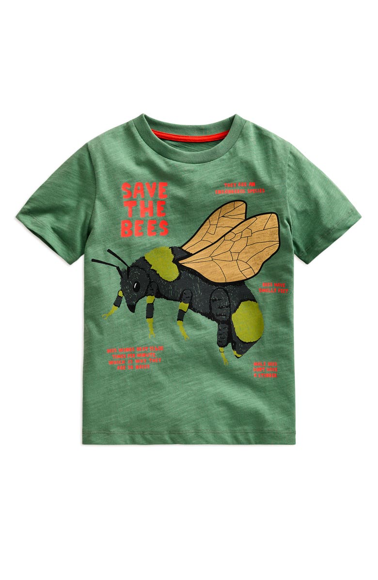 Mini Boden Kids' Save the Bees Foil Graphic T-Shirt, Main, color,