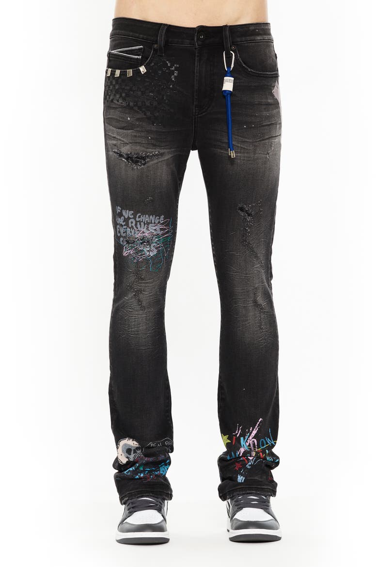 Lenny 603 Bootcut Jeans, Main, color, GRAFFITI