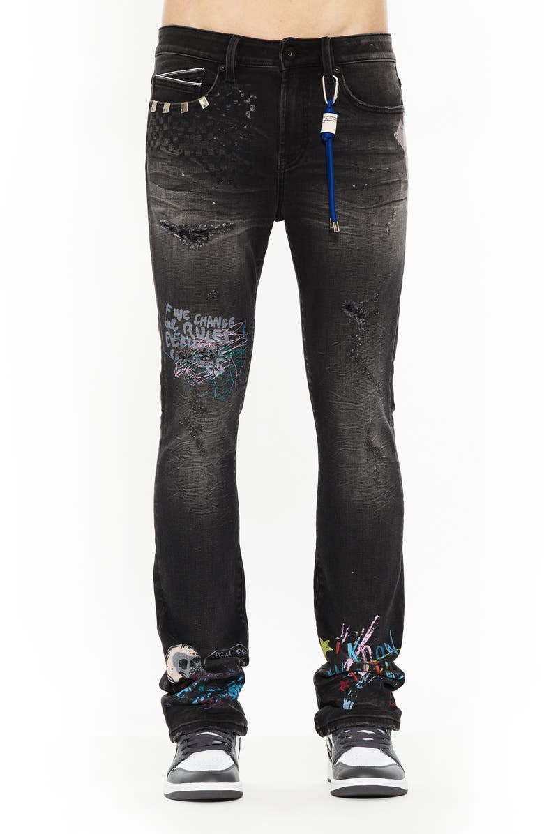Cult of Individuality Lenny 603 Bootcut Jeans, Main, color, Graffiti