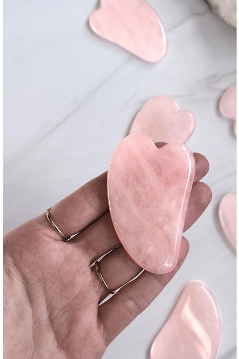 Gua Sha Tool, Alternate, color, Rose Quartz