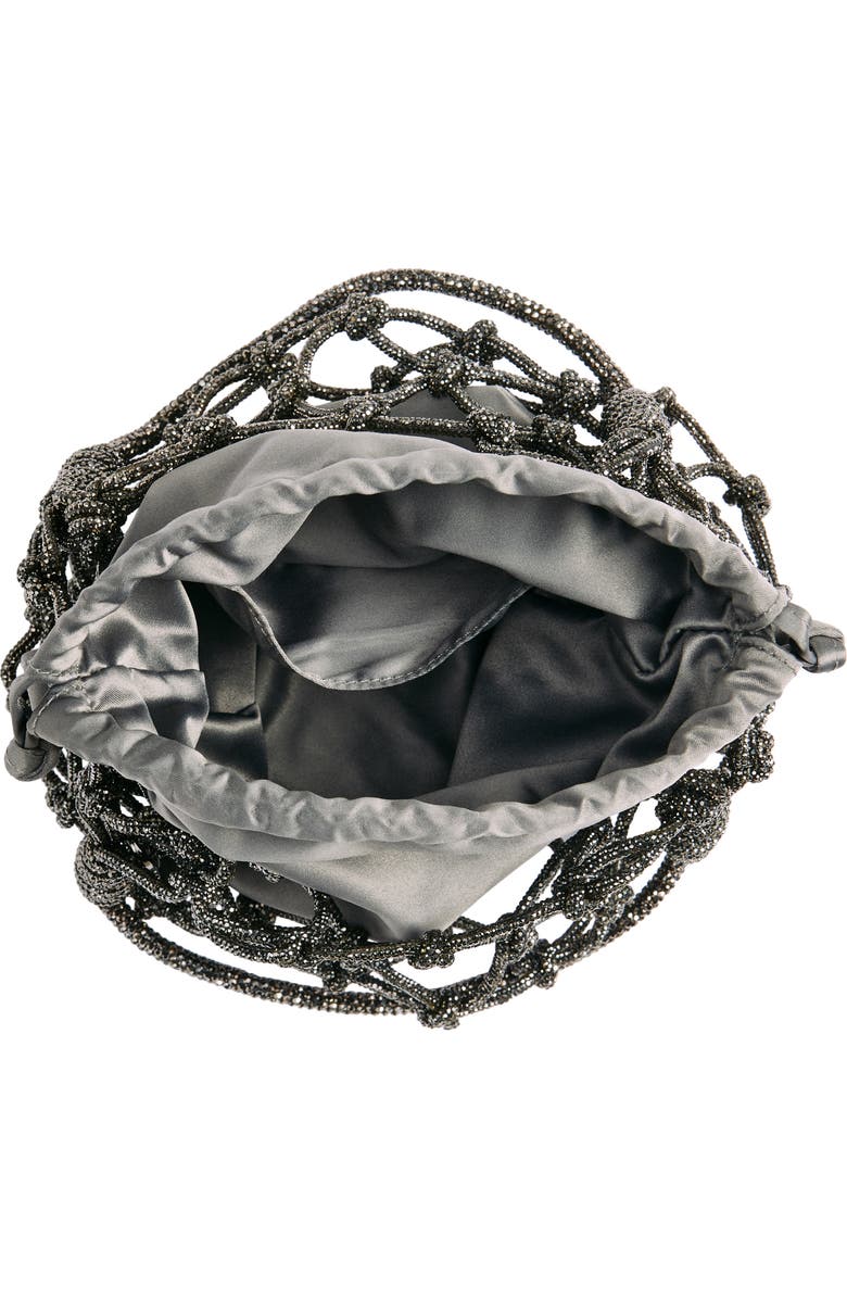 JUDITH LEIBER COUTURE Sparkle Net Pouch Bag, Alternate, color, Silver Hematite