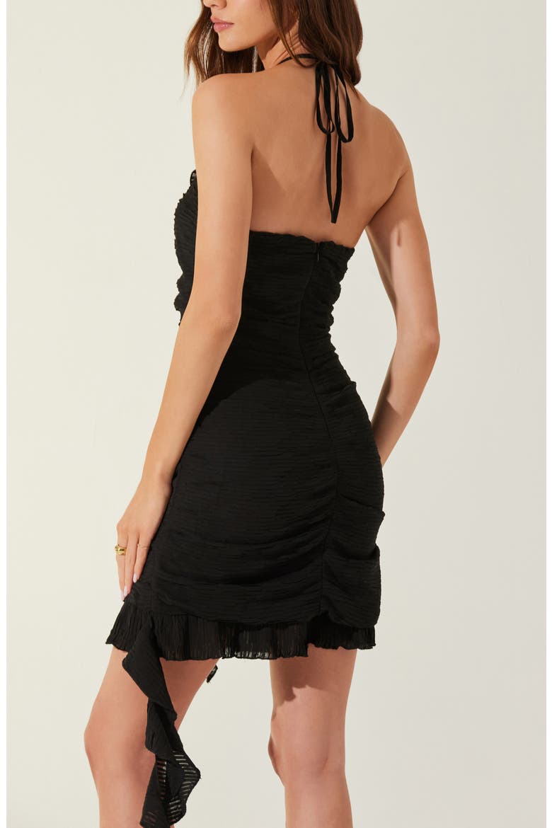 Ruffle Halter Minidress, Alternate, color, BLACK