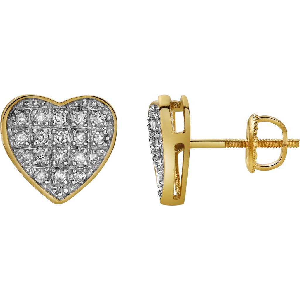 Luvmyjewelry Muse 10k Yellow Gold Cluster Diamond Unisex Earrings In 10k Yellow Gold
