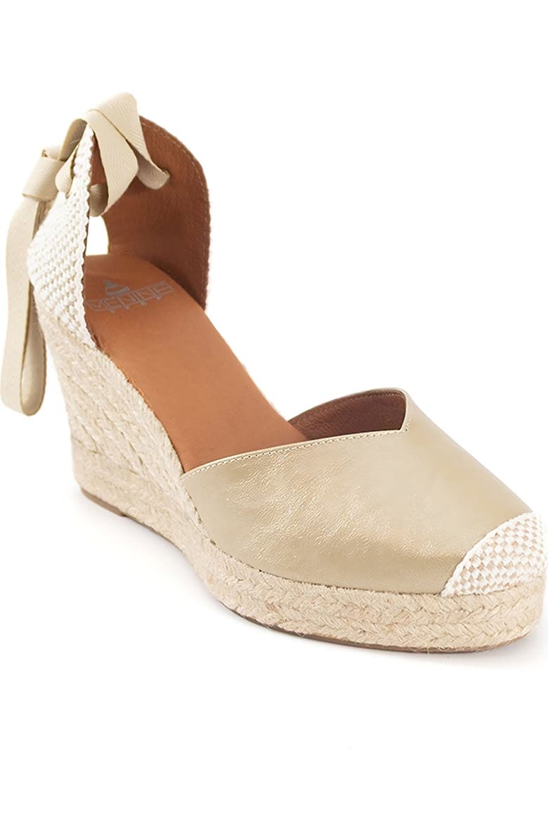 Menina Step Jimena High-Lace Espadrille, Alternate, color, Gold