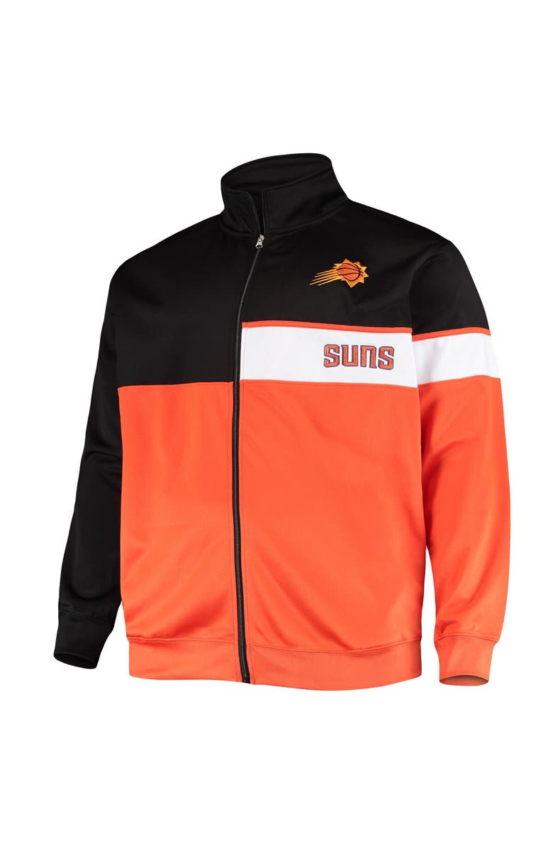 PROFILE Men's Black/Orange Phoenix Suns Big & Tall Pieced Body Full-Zip Track Jacket, Alternate, color, Black