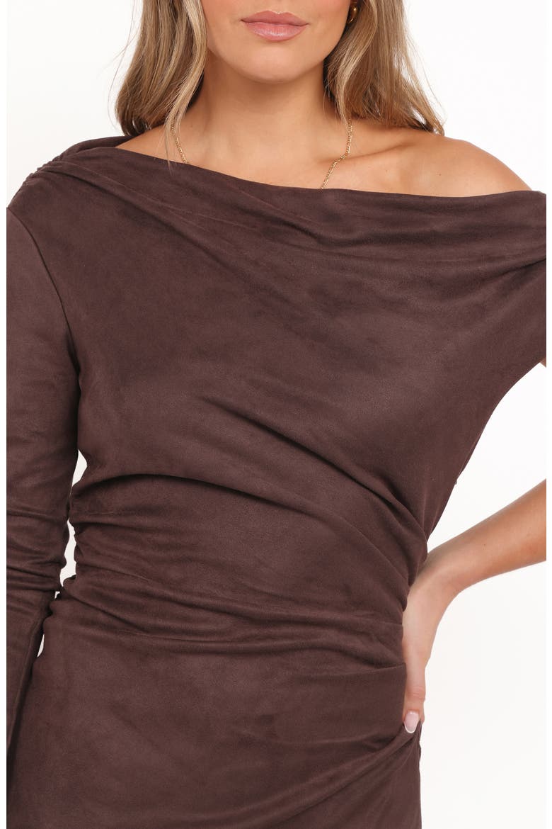 Olympia Off the Shoulder Long Sleeve Dress, Alternate, color, MUSHROOM