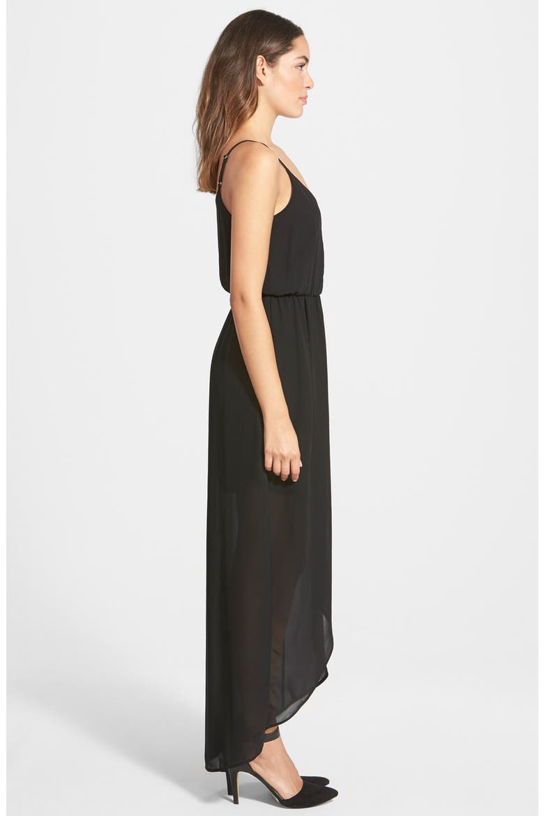 Tulip Hem Maxi Dress, Alternate, color, BLACK