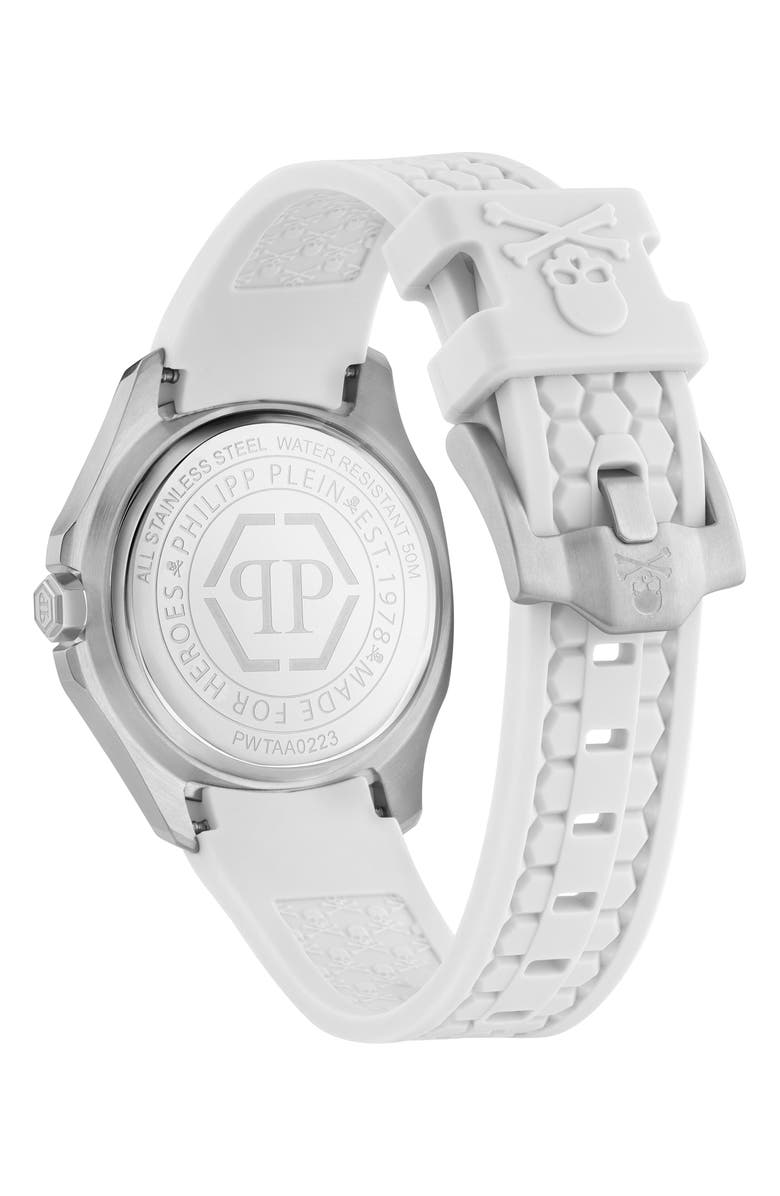 PHILIPP PLEIN Spectre Silicone Strap Watch, 38mm x 45mm, Alternate, color, Ip Stainless Steel