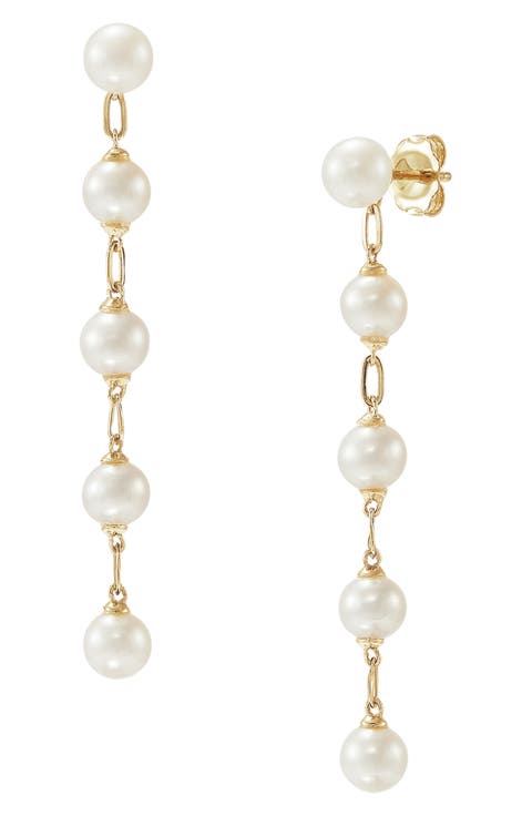 Freshwater Pearl Linear Drop Earrings