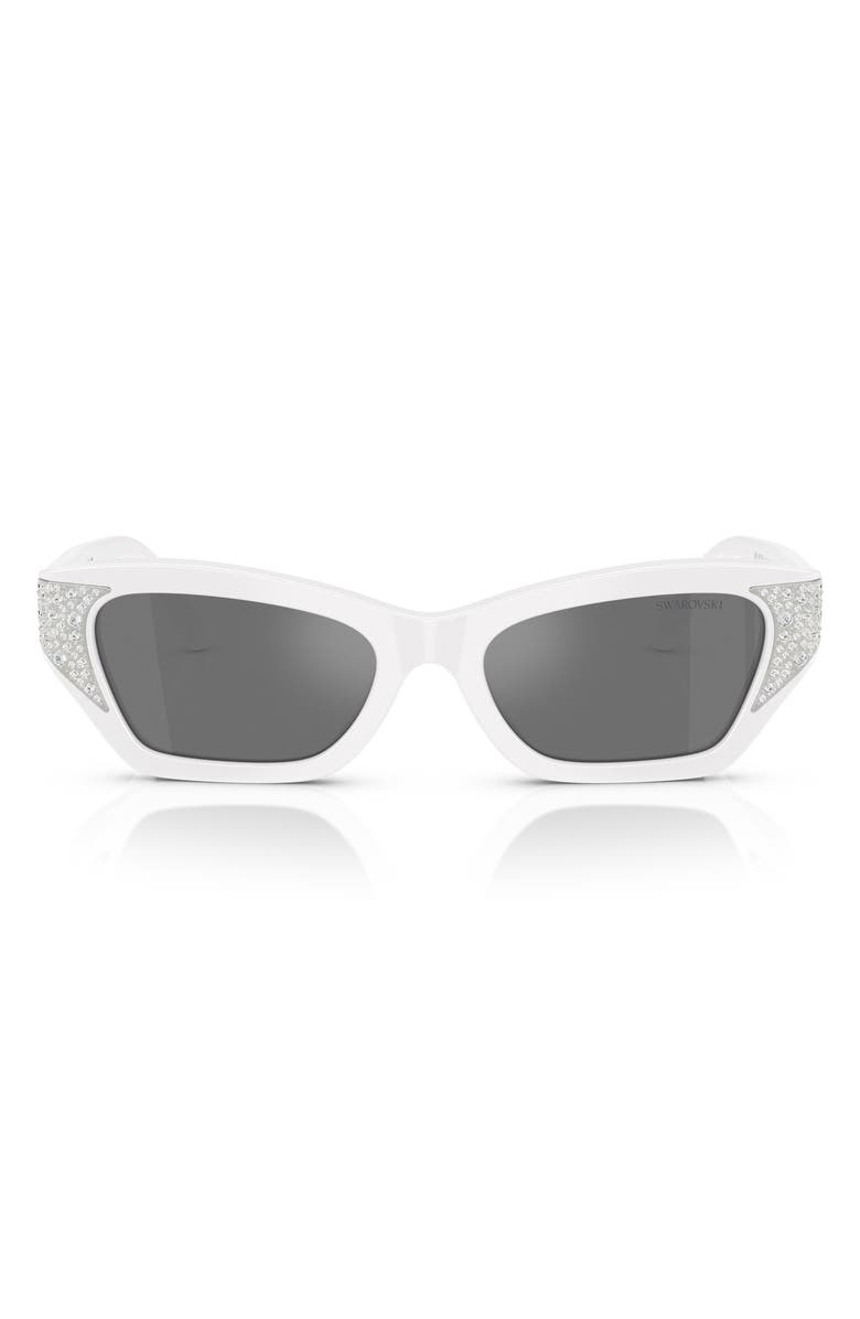 Swarovski 50mm Cat Eye Sunglasses, Main, color, White