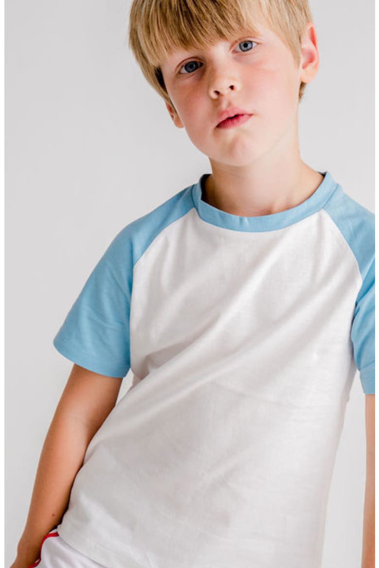 Kids' Colorblock Raglan Sleeve Cotton Baseball T-Shirt, Alternate, color, BLUE