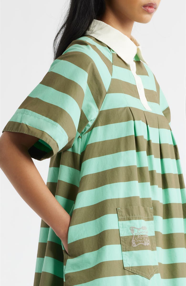 Damson Madder Maggie Stripe Organic Cotton Polo Minidress, Alternate, color, Multi