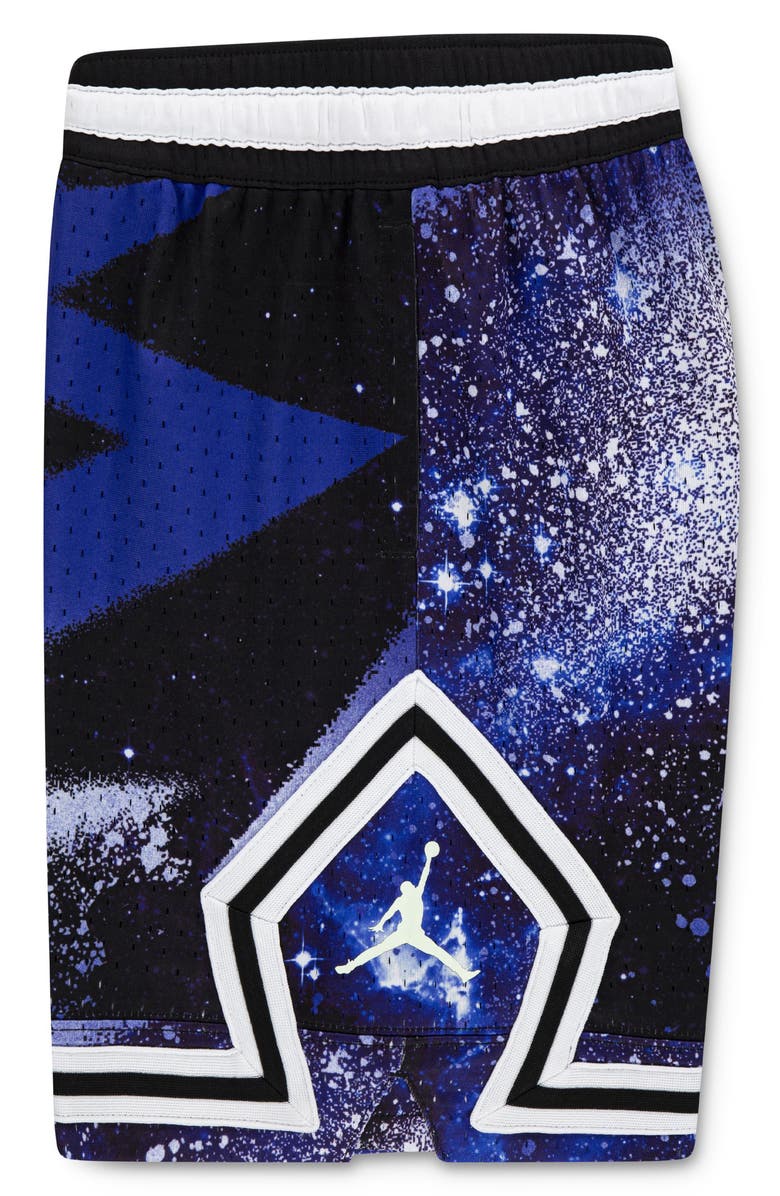 Jordan Kids' Print Dri-FIT Mesh Basketball Shorts, Alternate, color, Black/ Hyper Royal