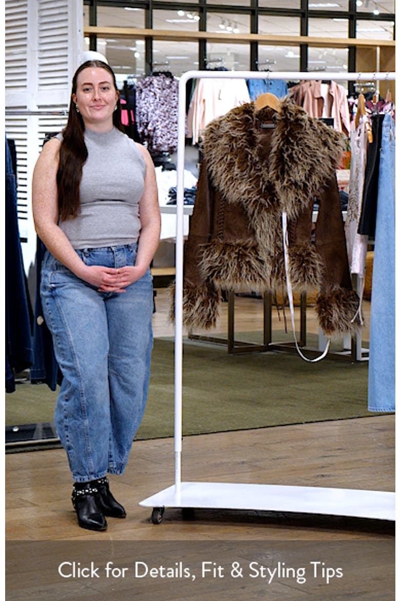 Leonie Brown Faux Fur Trim Coat video