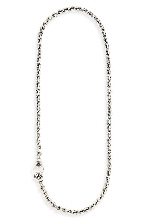 Men
s Rosette AA Fin Link Chain Necklace