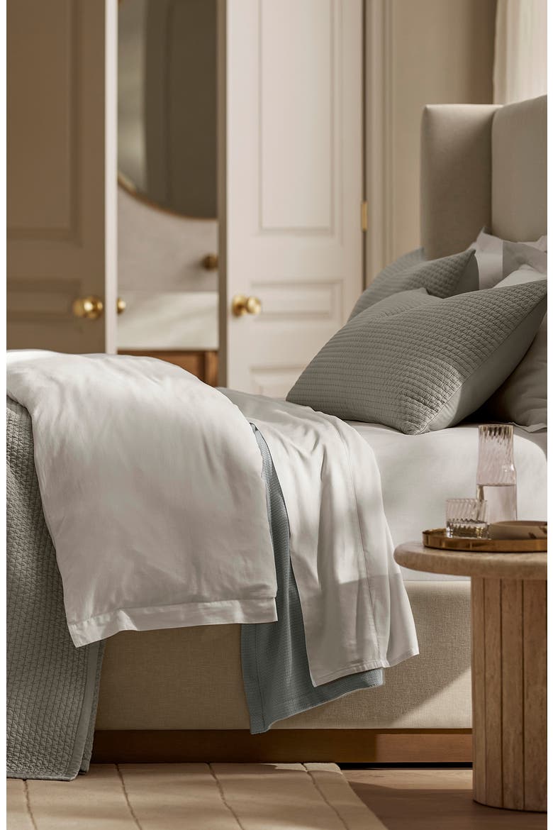 Signature Texture Stitch Organic Cotton Pillow Sham, Alternate, color, PEWTER