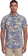 Lords of Harlech Rough Floral Short Sleeve Fine Linen Shirt