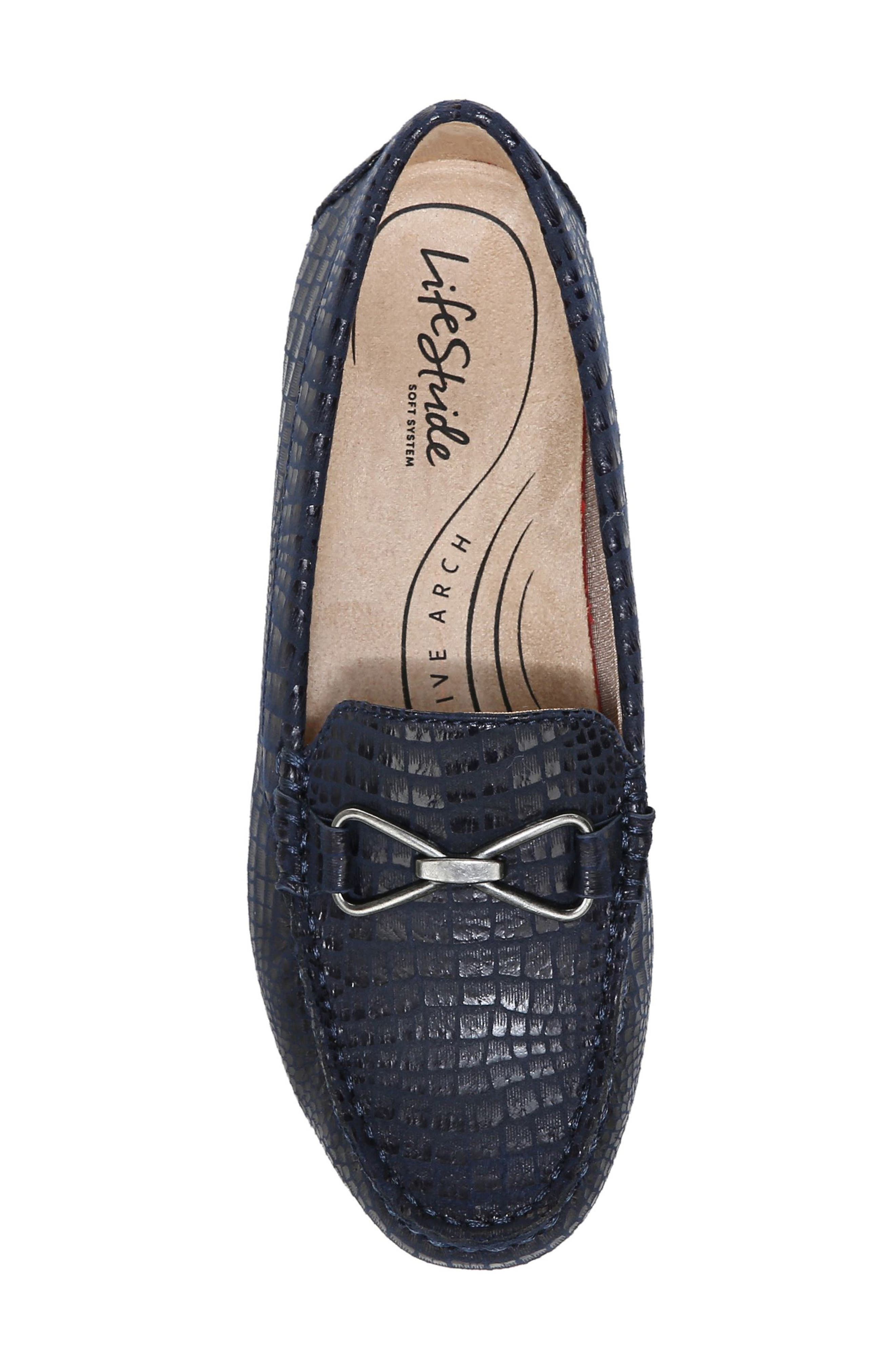 Turnpike Croc Embossed Loafer, Alternate, color, LUX NAVY