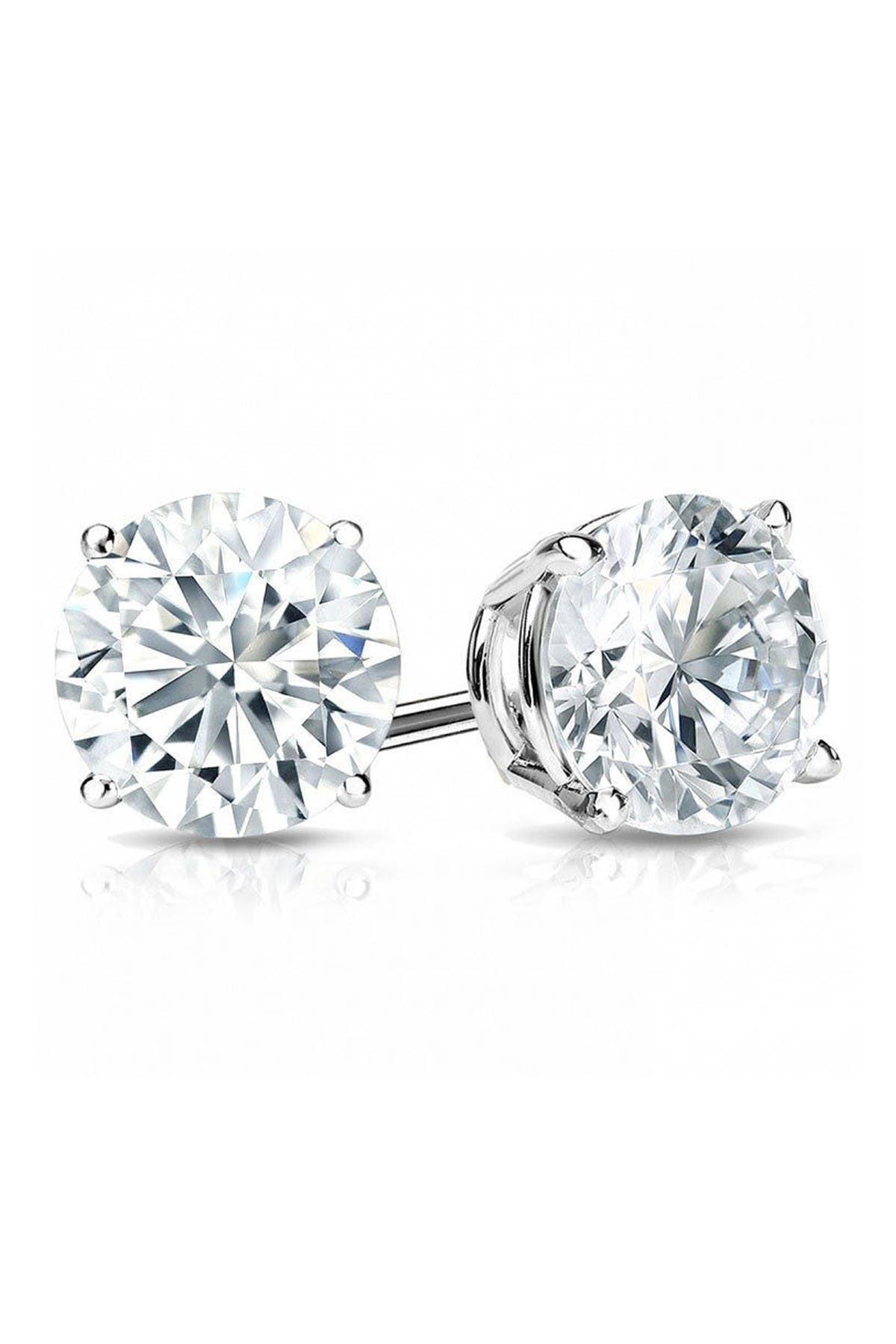 SUZY LEVIAN Sterling Silver Round-Cut White CZ Stud Earrings