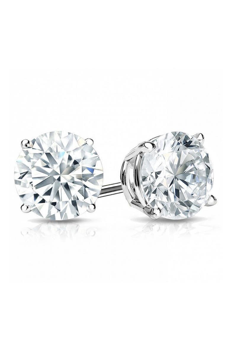 SUZY LEVIAN Sterling Silver Round-Cut White CZ Stud Earrings, Main, color, White