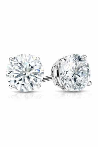 Sterling Silver Round-Cut White CZ Stud Earrings