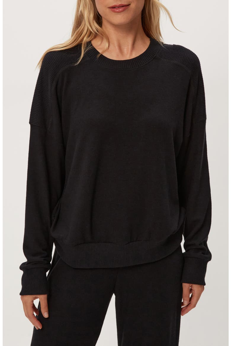 Marty Drop Shoulder Pullover, Main, color, BLACK