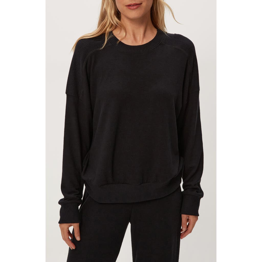 Michael Stars Marty Drop Shoulder Pullover In Black