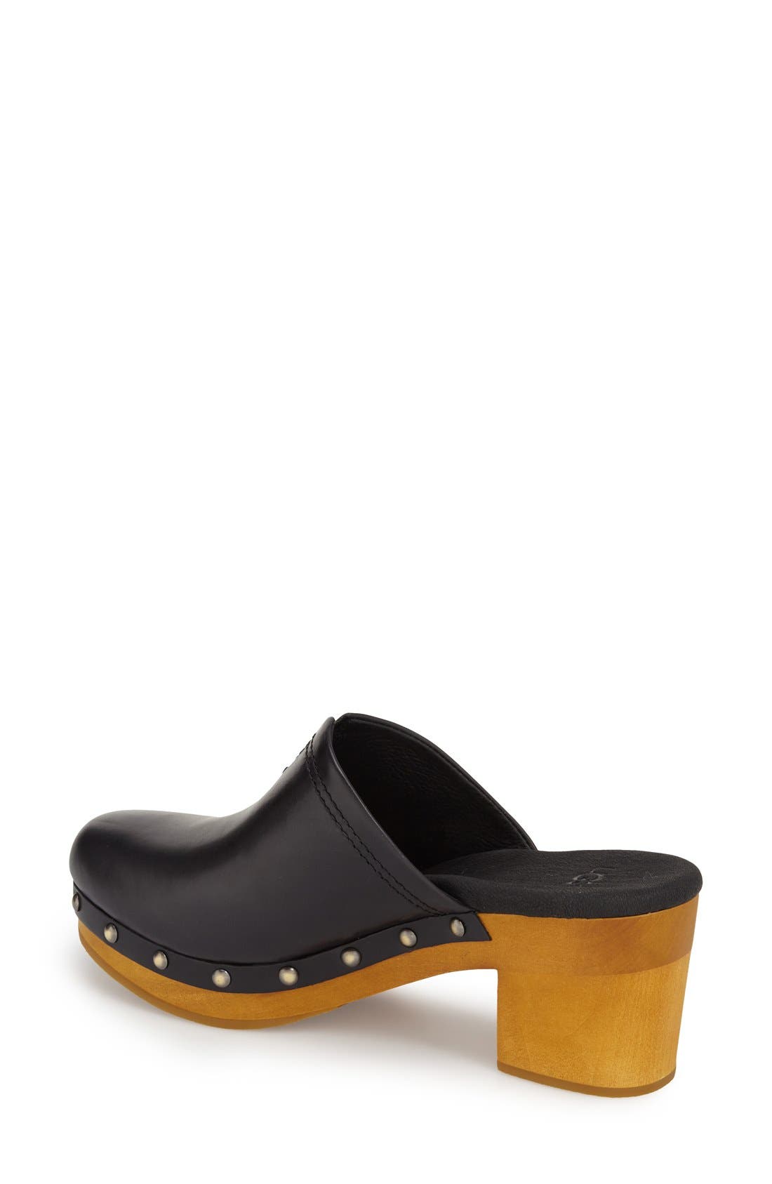 'Kay' Clog, Alternate, color, BLACK LEATHER