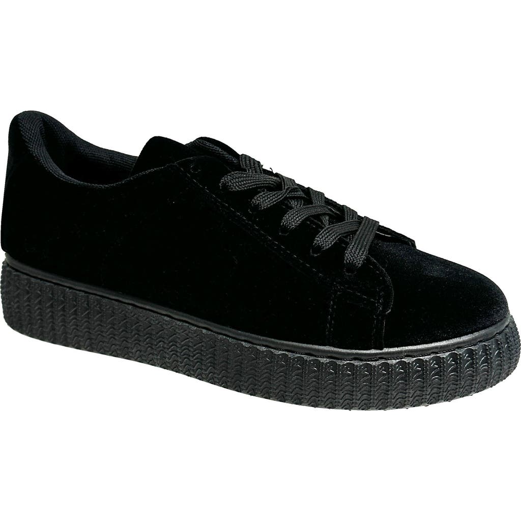 Ninety Union Frenzy Velvet Platform Sneaker In Black