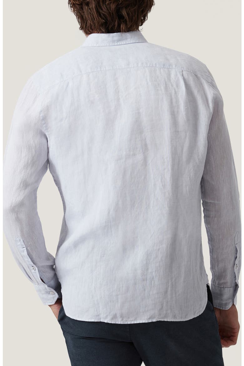 Regular Fit Linen Chambray Button-Up Shirt, Alternate, color, CHALK