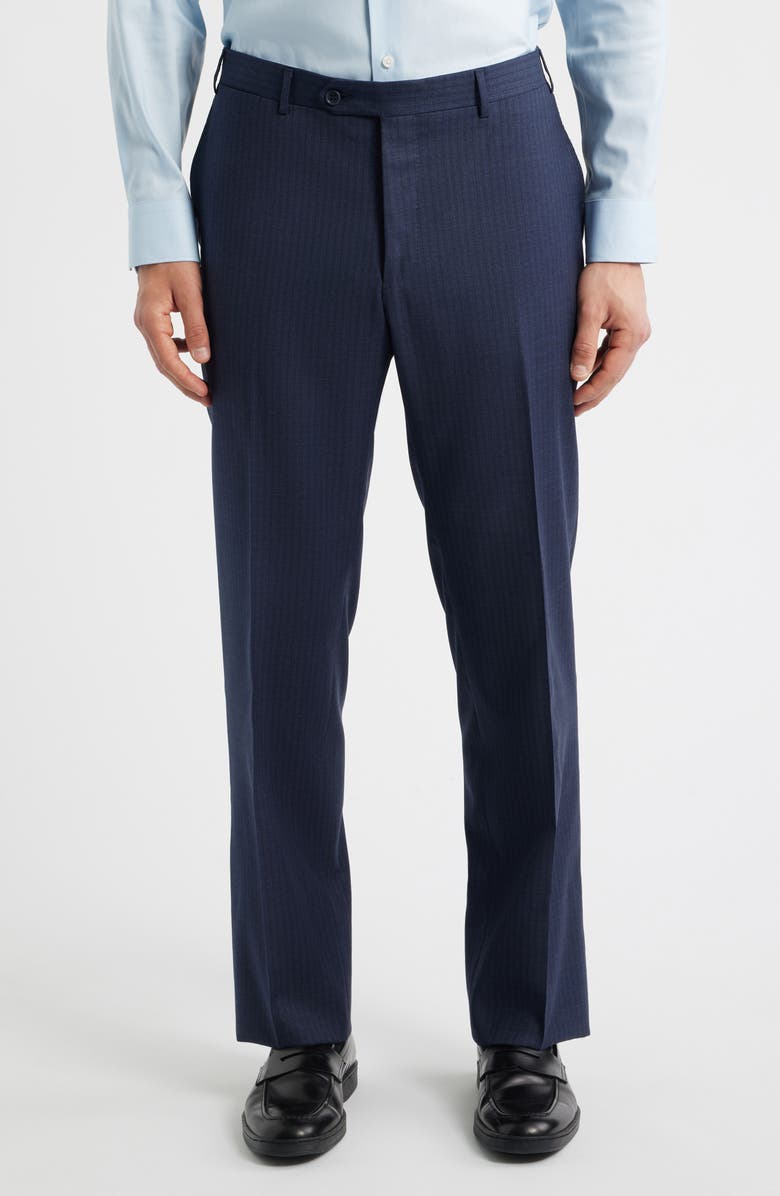 Canali Siena Regular Fit Navy Shadow Stripe Wool Suit, Alternate, color, Navy