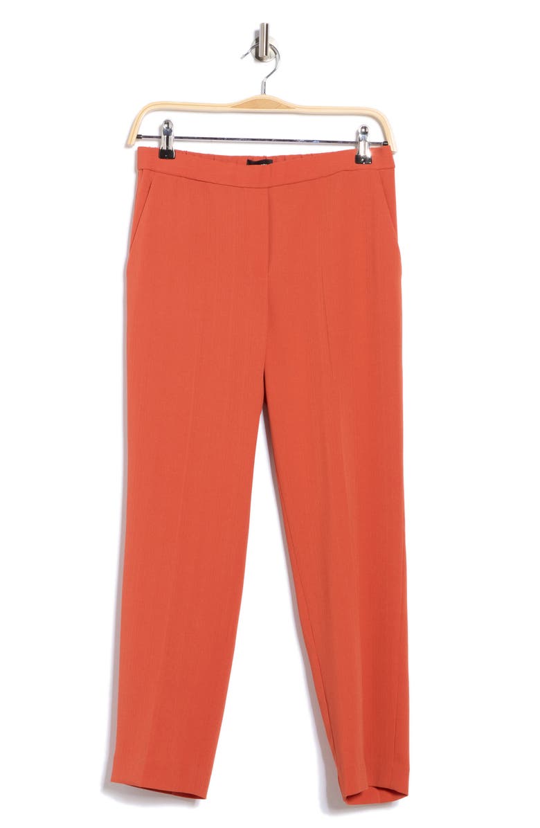 Theory Treeca Admiral Pull-On Crop Pants, Alternate, color, Dark Coral