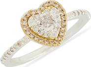 Leith Two-Tone Cubic Zirconia Heart Ring