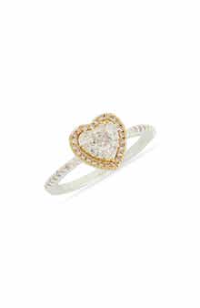 Leith Two-Tone Cubic Zirconia Heart Ring