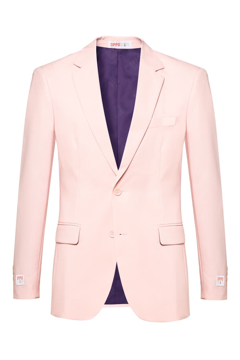 Pink Blush Slim Fit Two-Piece Suit & Tie Set, Alternate, color, PINK