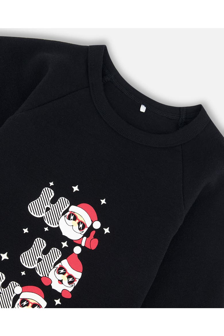 Boy's Organic Cotton Two Piece Pajama Set Red Printed Santa, Alternate, color, Printed Santa Claus