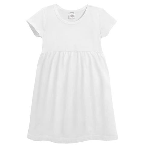 Girls Soft Organic 100% Cotton Empire Short Sleeve Sundress