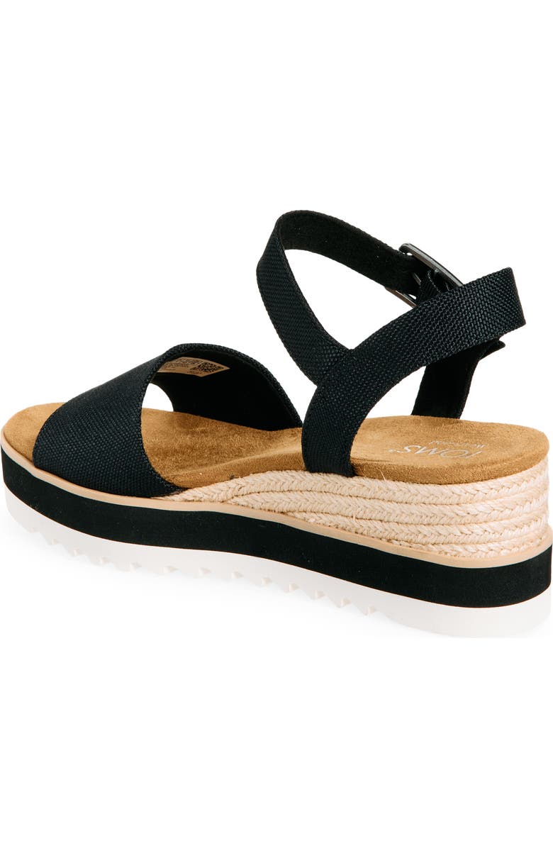 TOMS Diana Platform Wedge Sandal, Alternate, color, Black Canvas