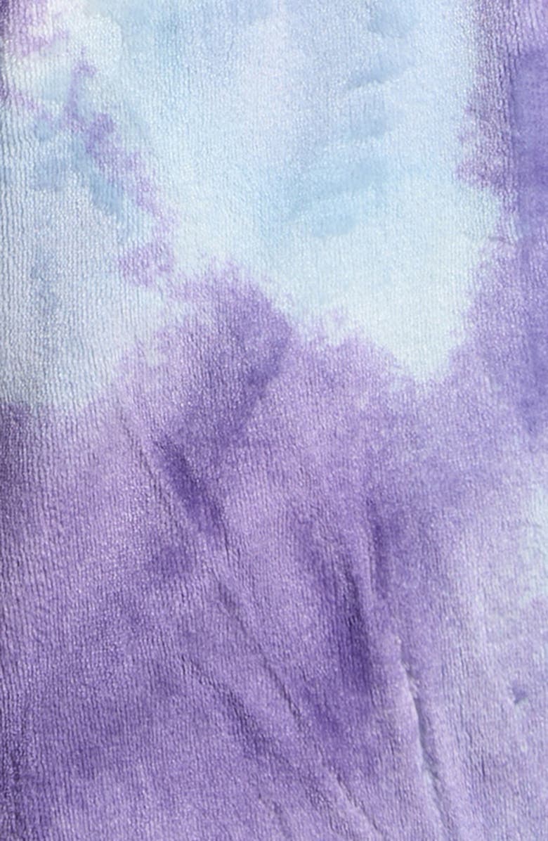 Nordstrom Kids' Print Fleece Hooded Robe, Alternate, color, Purple Aster Dreamy Clouds