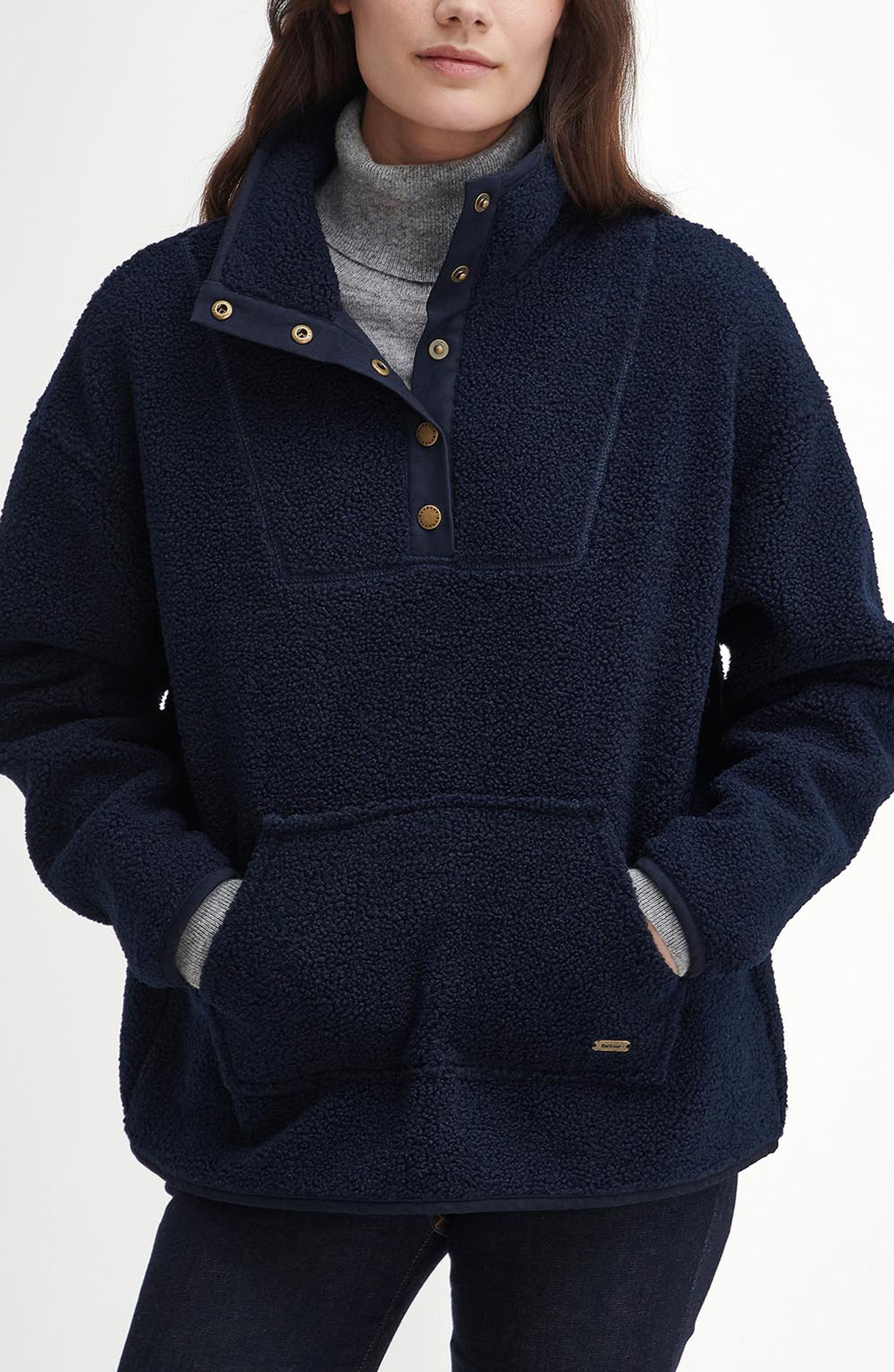 Barbour Woodside Textured Fleece Half Placket Pullover (Women ...