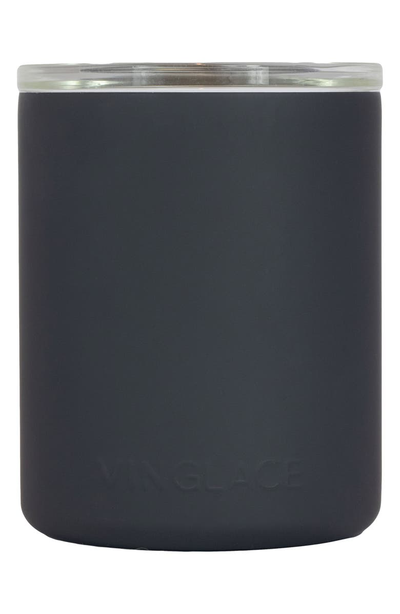 Vinglacé Glass Lined Stainless Steel Whiskey Glass, Main, color, Black
