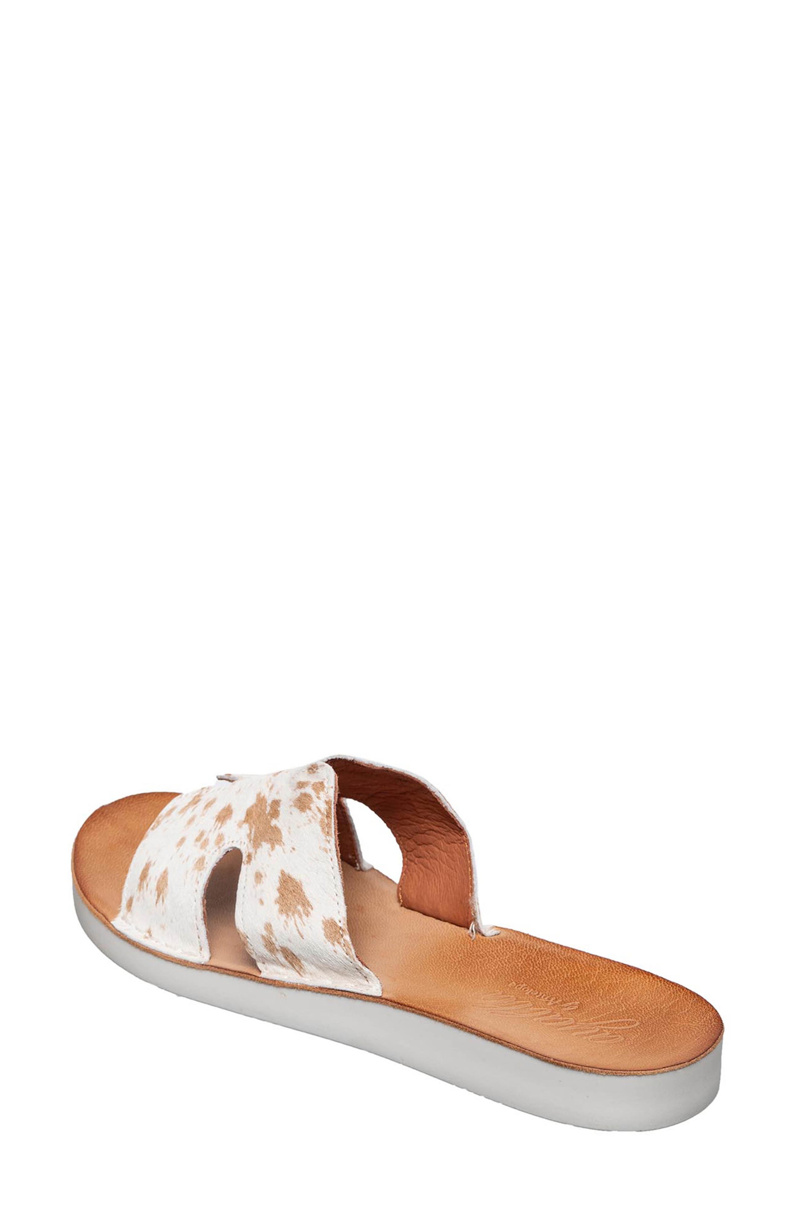 ANTELOPE Agata Genuine Calf Hair Slide Sandal, Alternate, color, White/ Brown Multi Calf Hair